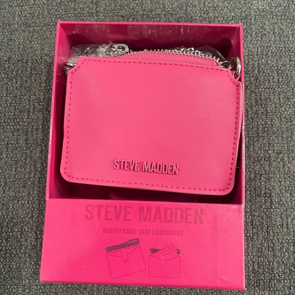 Steve Madden Pink Card Case Crossbody - Picture 1 of 3